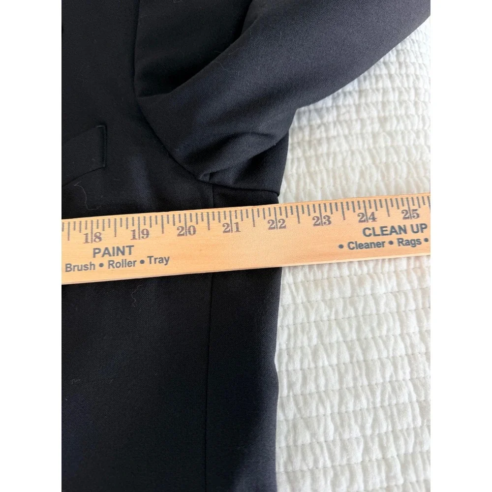 Fenzia Mens Black 100% Wool Tuxedo Suit 42R Jacket 36W Pants Formal Peak Lapel